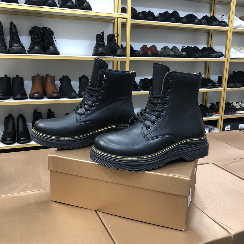 da nam Giày cao cổ -Bốt cổ cao dr martens phiên bản 2021 INF - 1 (2 bản đen đế đen và đen đế kem)