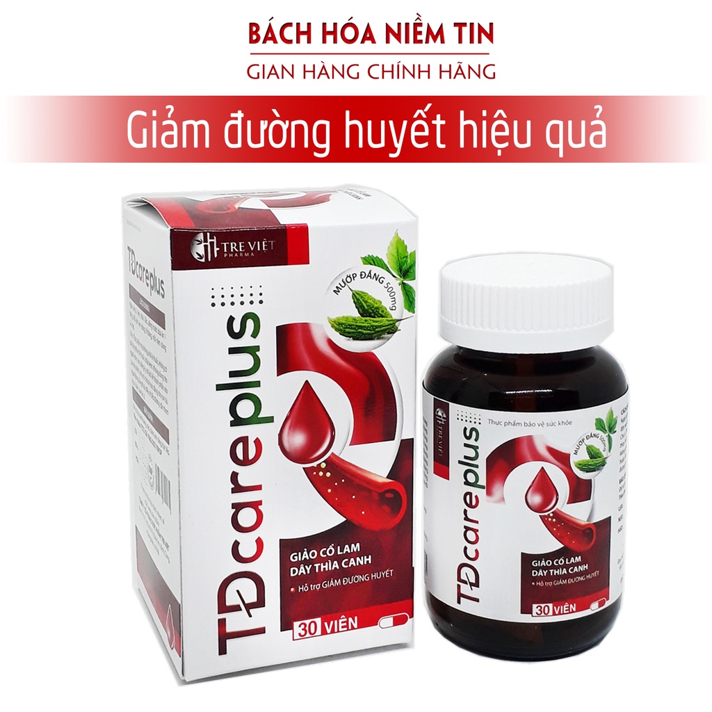 Viên uống giảm tiểu đường TĐ CARE PLUS - giảm đường huyết, giảm nguy cơ biến chứng tiểu đường - Thành phần dây thìa canh