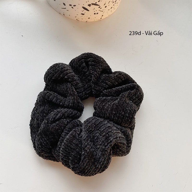 (0239) Dây Chun Scrunchies Và Kẹp Tóc Đen Hàn Quốc