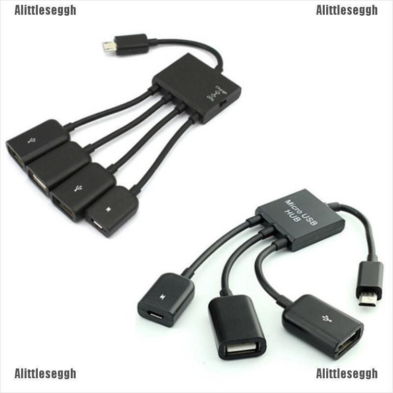 Dây Cáp OTG Chia 3 / 4 Cổng Micro USB Cho Máy Tính Bảng Android