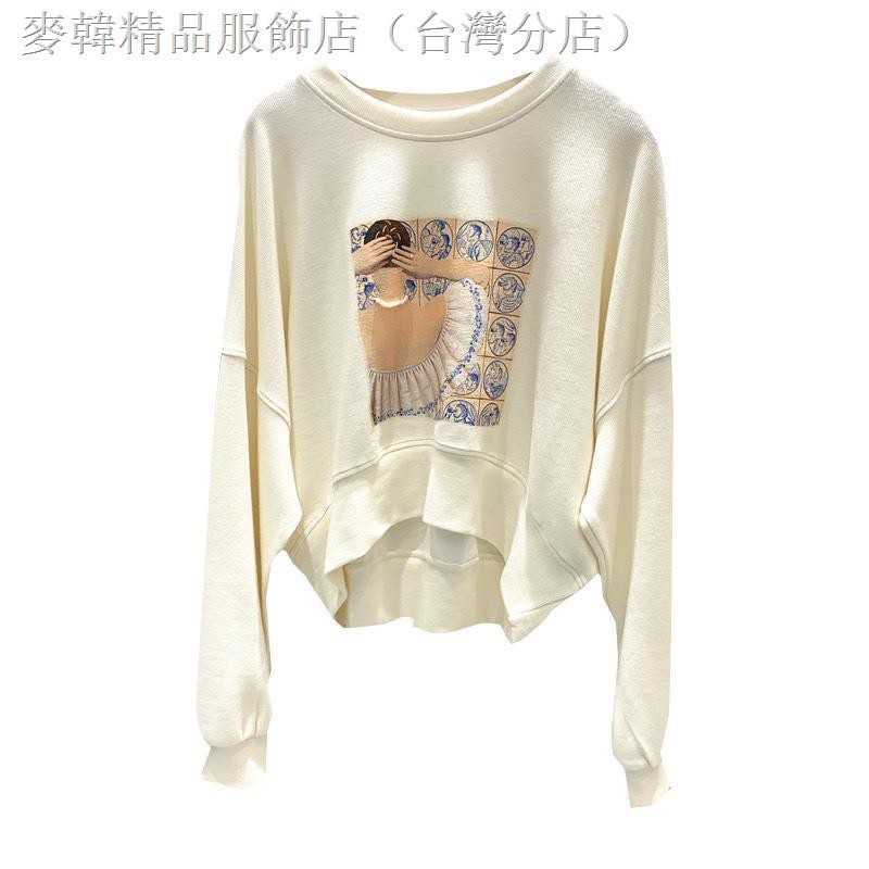 Áo Sweater Tay Dài Chui Đầu Dáng Ngắn Thời Trang Xuân Thu Trẻ Trung