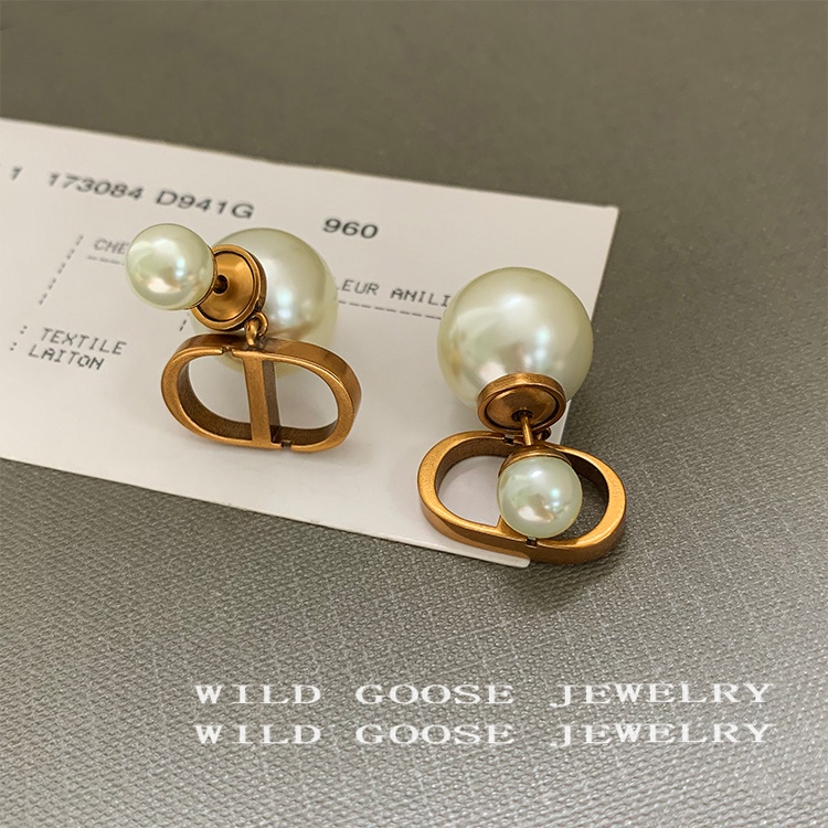 Khuyên tai/ Vòng cổ IF YOU đính ngọc trai phong cách Hàn Quốc cổ điển thời trang cho nữ