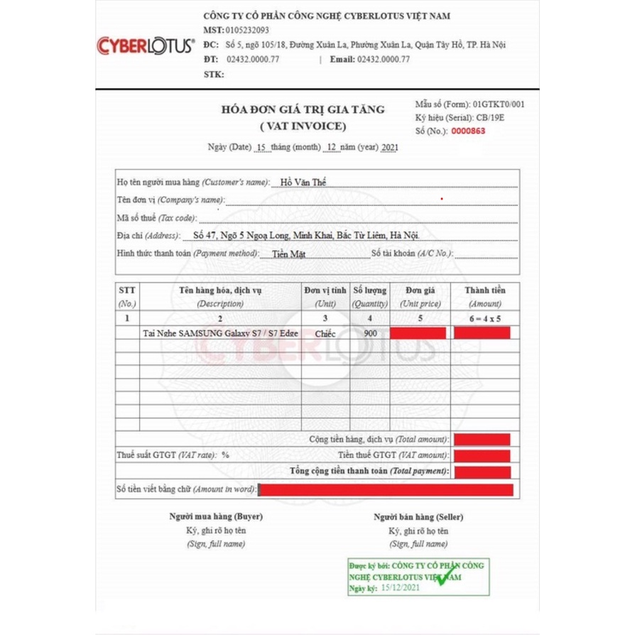 Tai nghe Galalxy S6/ S7 zin có microphone