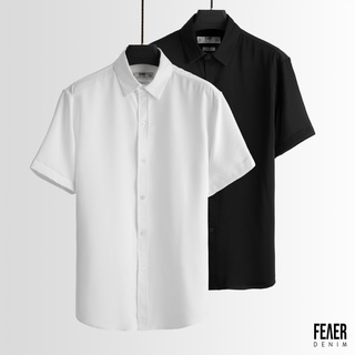 Áo sơ mi nam họa tiết trơn FEAER vải Lụa thoáng mát, không nhăn form suông Basic Short Sleeve |new arrival 2021|