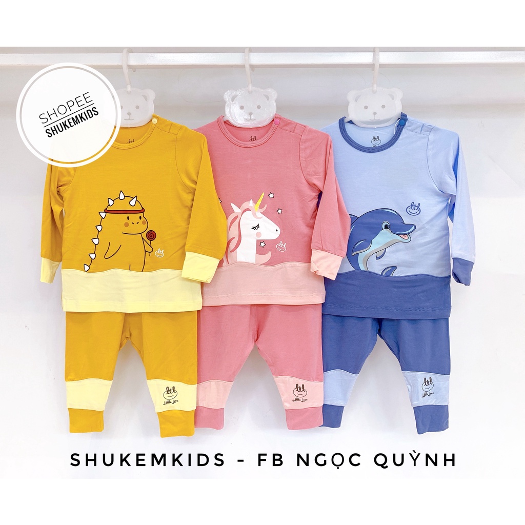 Little love - Bộ cộc tay tăm hoạ tiết siêu mềm mát bé trai gái little love