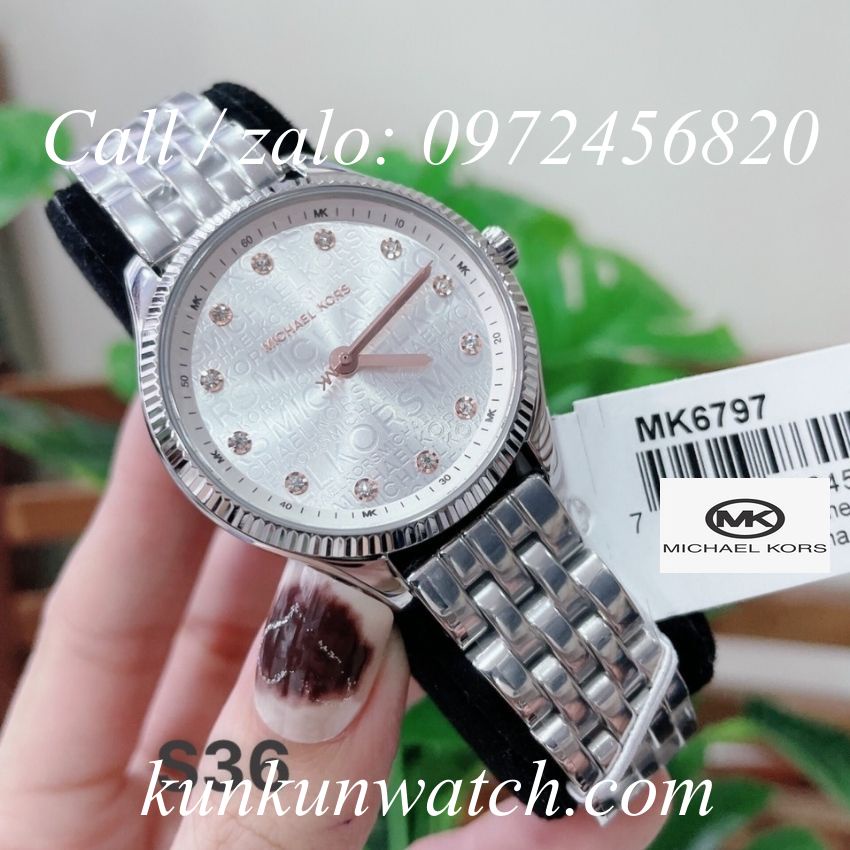 Đồng Hồ Nữ Michael Kors MK6797 - Nền Mặt Số Full Tên Thương Hiệu - 36mm