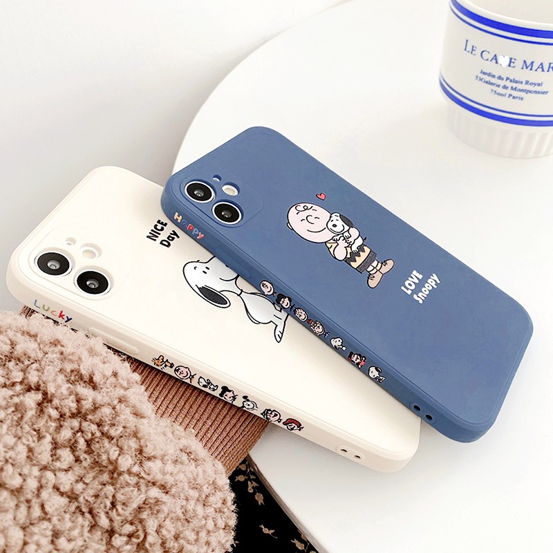 Ốp lưng iphone Love Snoopy cạnh vuông in hình viền 5/5s/6/6plus/6s/6splus/7/7plus/8/8plus/x/xs/11/12/pro/max/plus/promax | BigBuy360 - bigbuy360.vn