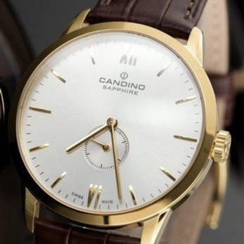 Đồng hồ nam Candino C4471/2 mặt kính Sapphire chống xước, dây da cách điệu cao cấp chính hãng, xuất xứ Thụy Sĩ