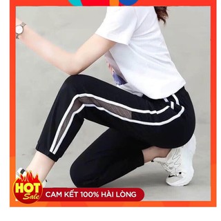 Quần Đũi Dài Pha Lưới  ❤FREESHIP❤ Dáng Thể Thao Năng Động