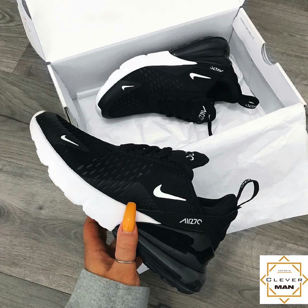 (FULLBOX - TẶNG MÓC KHÓA) Giày Thể Thao Sneaker Nam Nữ MAX 270 Black White Đen đế Trắng CLEVER MAN STORE