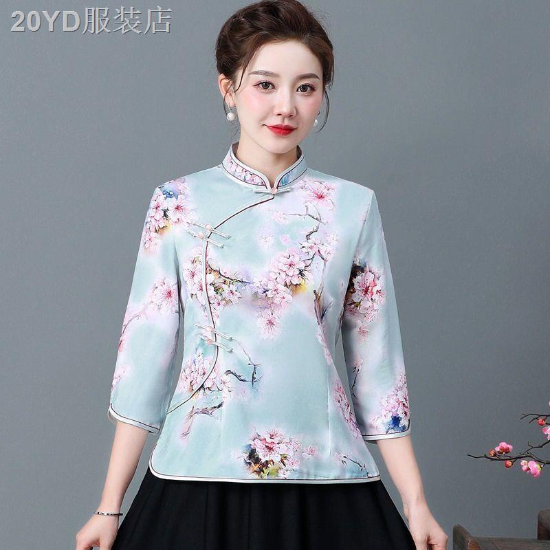 Phong cách Trung Quốc áo một mảnh ngắn sửa đổi sườn xám nữ váy ba phần tư tay áo mỏng hơn mùa hè 2021 bộ đồ Đường mới