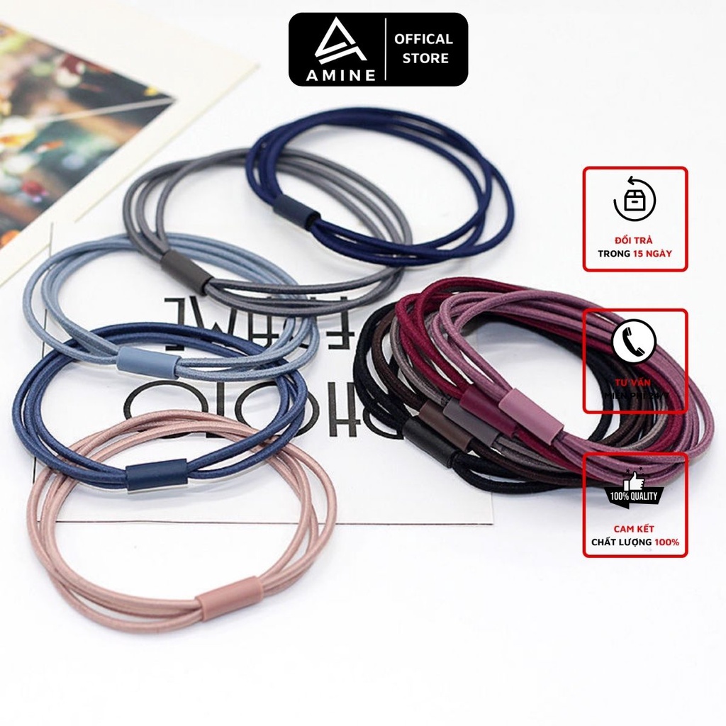 Dây buộc tóc, chun buộc tóc nữ 3 sợi thời trang nhiều màu siêu bền DQ1