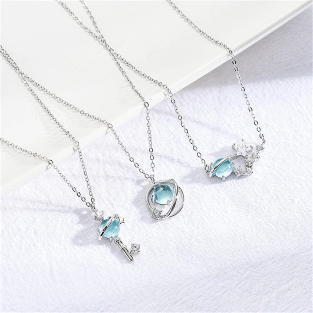 ROW 1/3PCS New Colored Glaze Planet Necklace Clavicle Chain Universe Ball Galaxy Planet Pendant Nebula Ribbon Glass Fashion Jewelry Vortex Cosmos Series Unique Design Fantasy Starry Sky Necklace