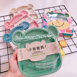 Khay ăn dặm lúa mạch hình bò sữa