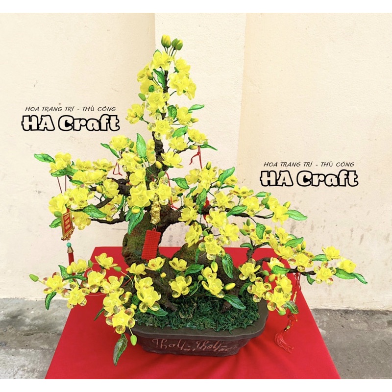 Set vật liệu hoa mai đàogốc dáng Rồng,đón tết sum vầy,trang trí nhà