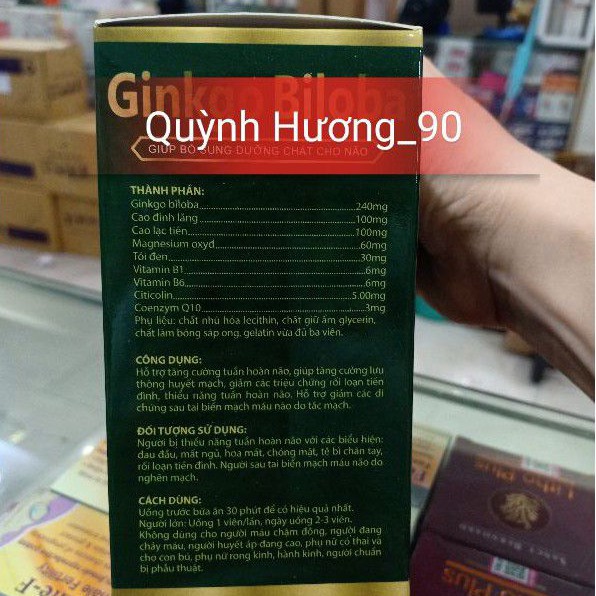 Viên uống GINKGO BILOBA 240mg giúp cải thiện trí nhớ