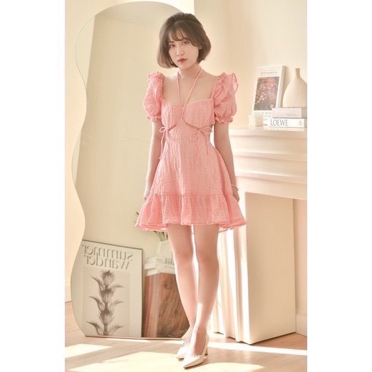 Set đồ nữ mini đi biển đi tiệc hở lưng bo chum phía sau sang chảnh cá tính xinh đẹp