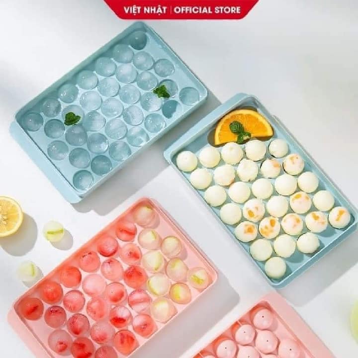 Khay đá bi tròn 33 viên nhựa Việt Nhật - QKM247