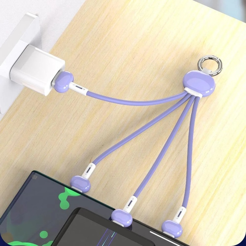 Dây Cáp Sạc 3.4A 3 Trong 1 Micro USB Type C Cho Điện Thoại Di Động