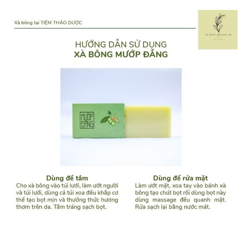 Xà Phòng Xà bông Mướp Đắng Organic Sạch Mát DaSát KhuẩnNgừa Mụn LưngRôm Sảy Mề Đay Dạng Sáp 100gr Hàng Chính Hãng-TPK