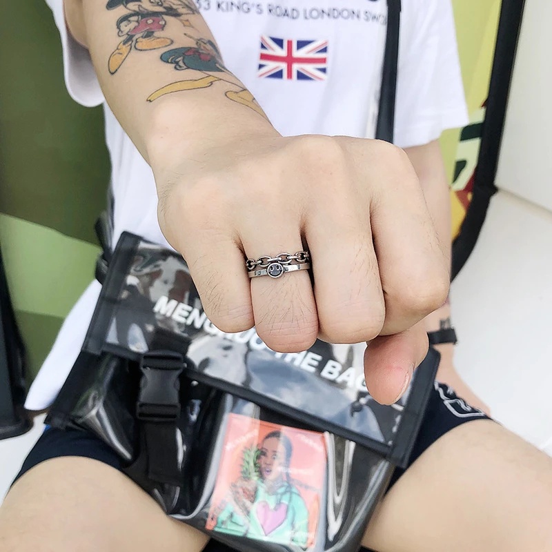 ✨✨Set 2 Nhẫn Kim Loại Họa Tiết Mặt Cười Dễ Thương Cho Nữ