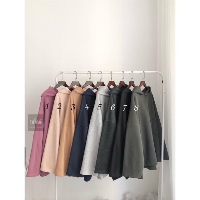 Áo nỉ bông mũ rộng túi sườn hoodie