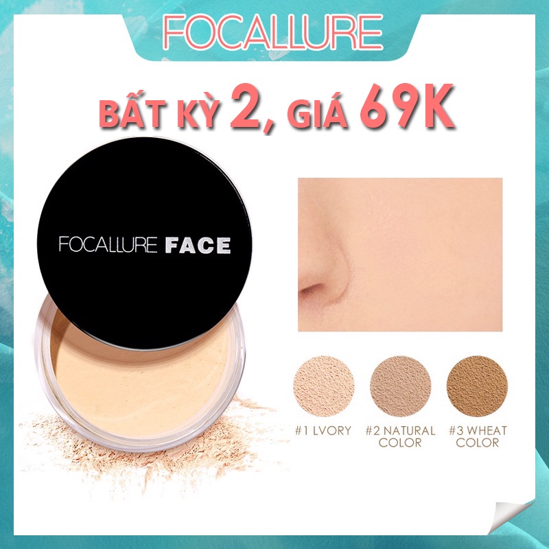 Phấn phủ dạng bột Focallure 3 màu tùy chọn