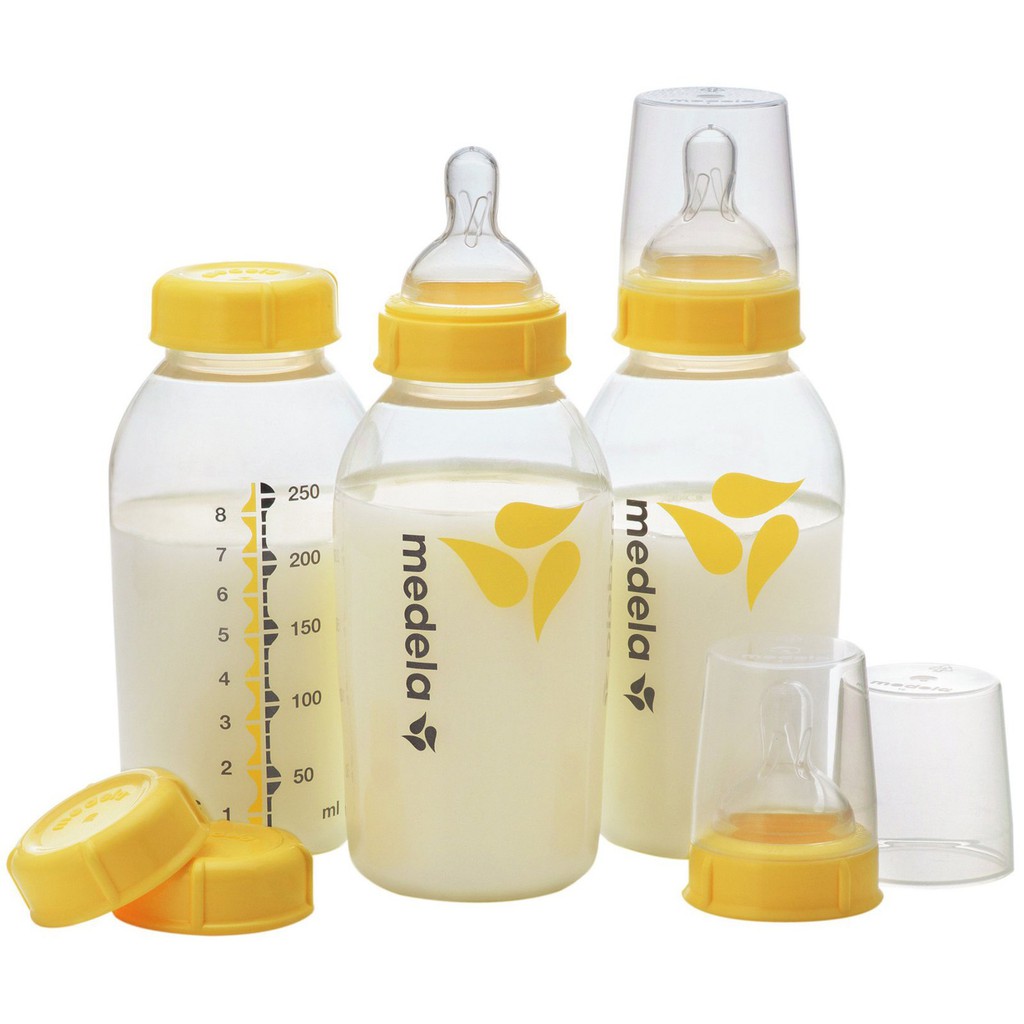 BÌNH SỮA MEDELA 250ML NÚM TY CHO BÉ TỪ 4-12M TÁCH SET KHÔNG HỘP