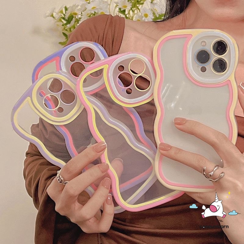 Ốp Điện Thoại Trong Suốt Viền Lượn Sóng Cho Realme C55 C53 10 C33 C21Y C12 C15 C11 C25s C35 C25Y C20 C20A C3 Realme 6i 5 5s 5i