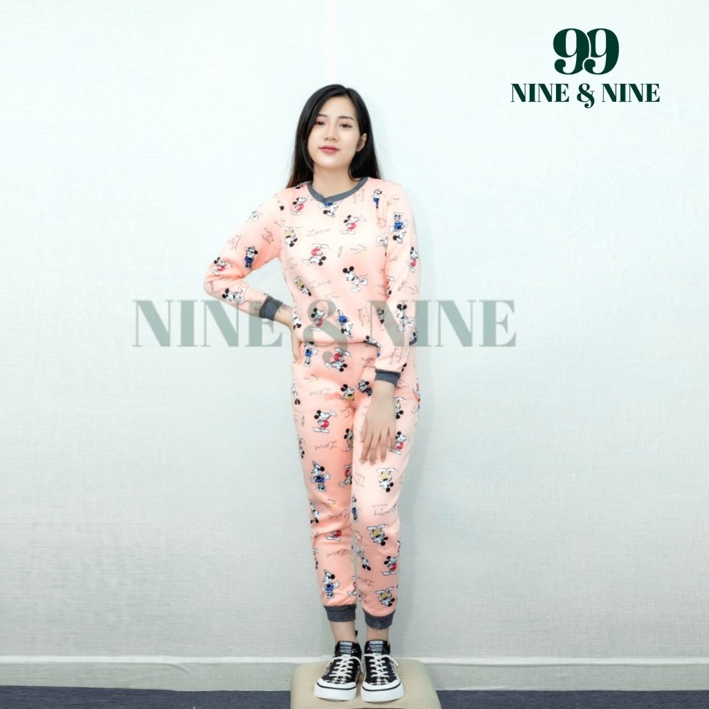 Bộ đồ ngủ 💛SALE💛 nỉ bông nhập khẩu cao cấp Pijama mặc nhà nữ thu đông họa tiết dễ thương cute bigsize dáng rộng >60kg | BigBuy360 - bigbuy360.vn