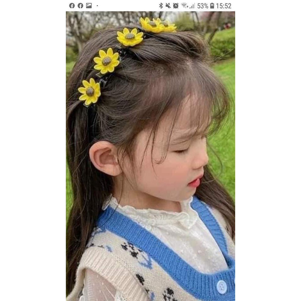 Bờm tóc Hàn quốc đính hoa quả cho bé gái ,đáng yêu ,có kẹp giữ tóc ,nhựa CAO CẤP