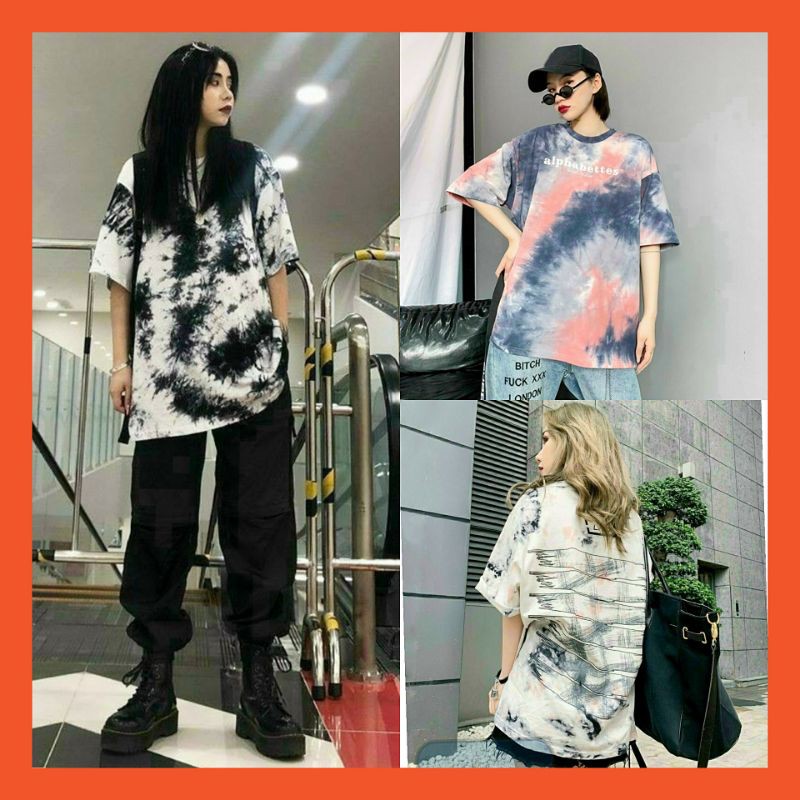 Áo thun loang nam nữ tay lỡ oversize form rộng - chuẩn đủ màu vải bao đẹp  SL