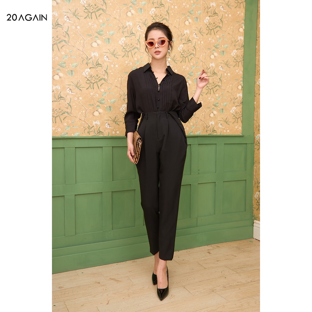 Quần Baggy cạp rời xếp ly Đa phong cách 20AGAIN QAA1582 vải tuýt si bền màu