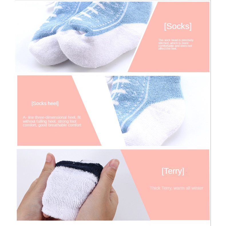 Vớ Cotton Cho Bé Từ 0-12 Tháng Tuổi Hình Đôi Giày