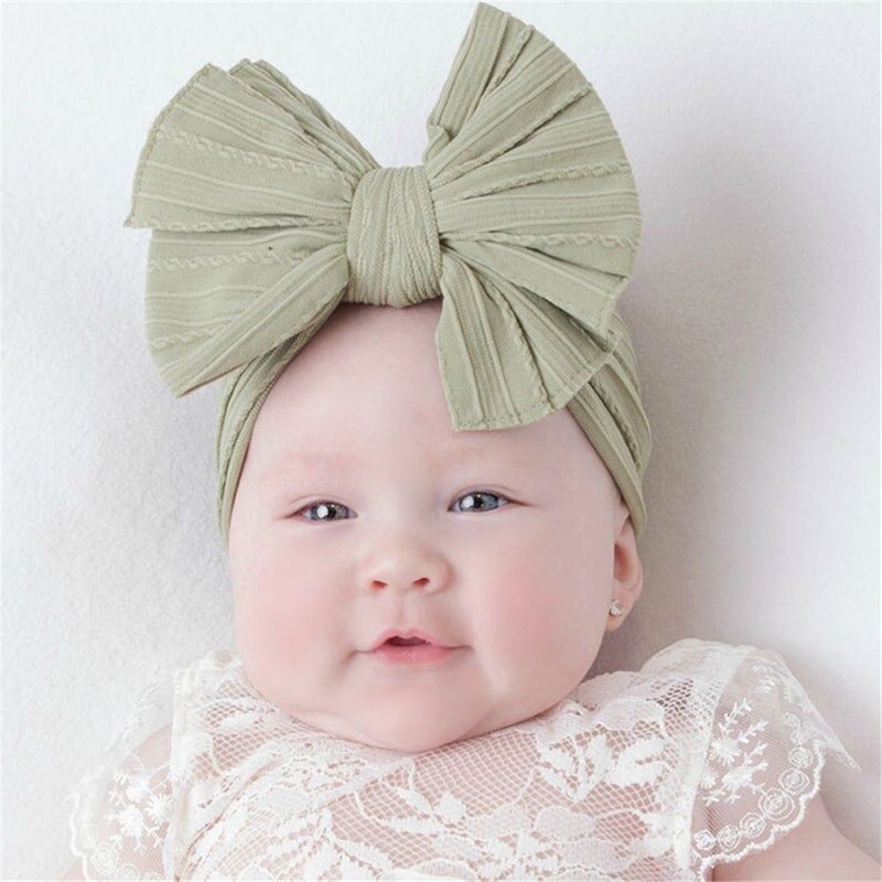 Set 3 Băng Đô Nơ Lớn Co Giãn Mềm Mại Nhiều Màu Sắc Dành Cho Bé