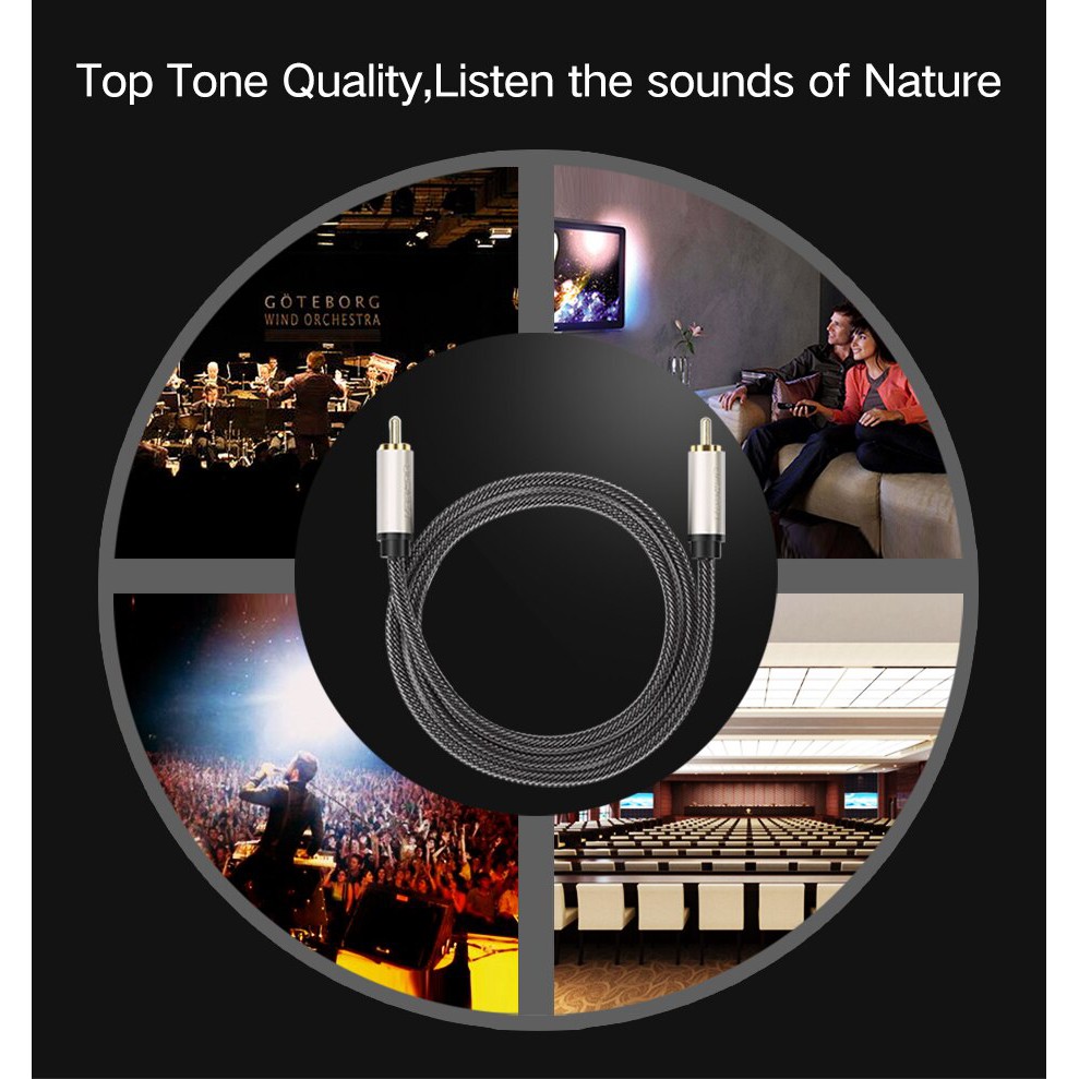 Dây cáp âm thanh chuyển đổi Coaxial RCA sang RCA cho TV Box / Blu-ray DVD / TV / khuếch đại