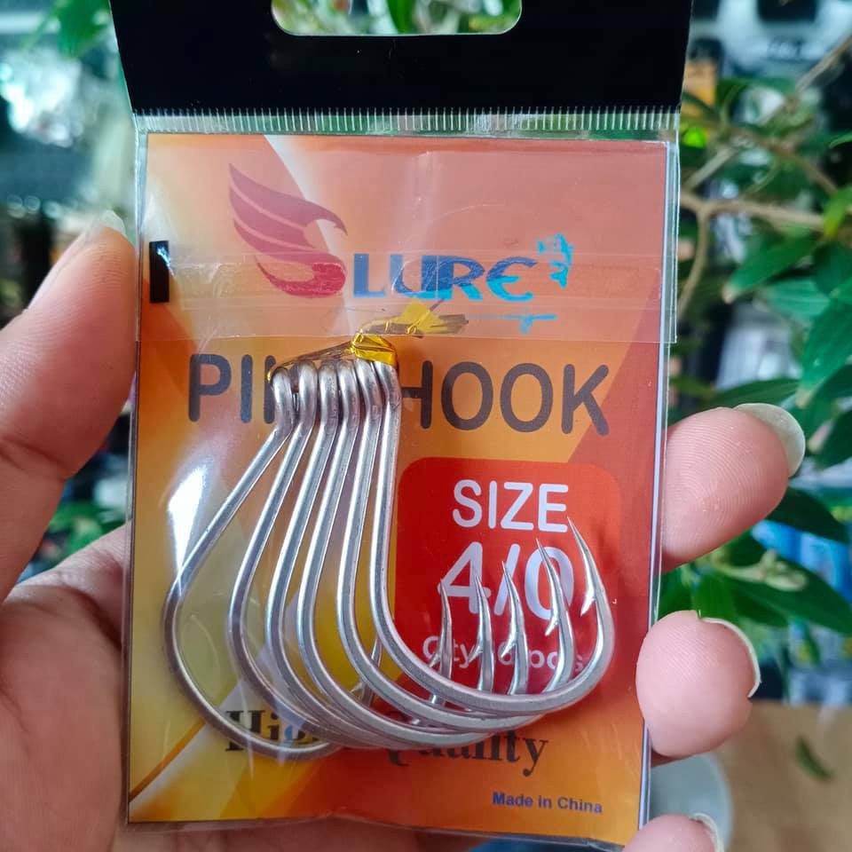 Lưỡi câu cá Pike Hook Slure, lưỡi thép carbon cao, cứng, sắc, chống rỉ cao, lưỡi câu jig, lưỡi câu ngâm