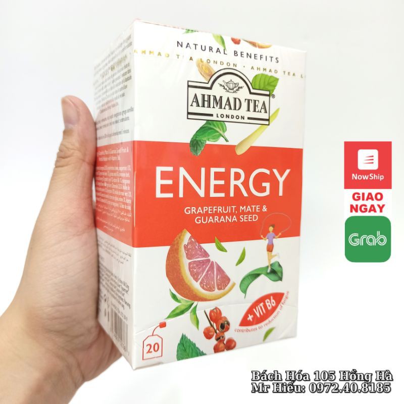 Trà Ahmad thảo mộc Energy hộp 20 gói