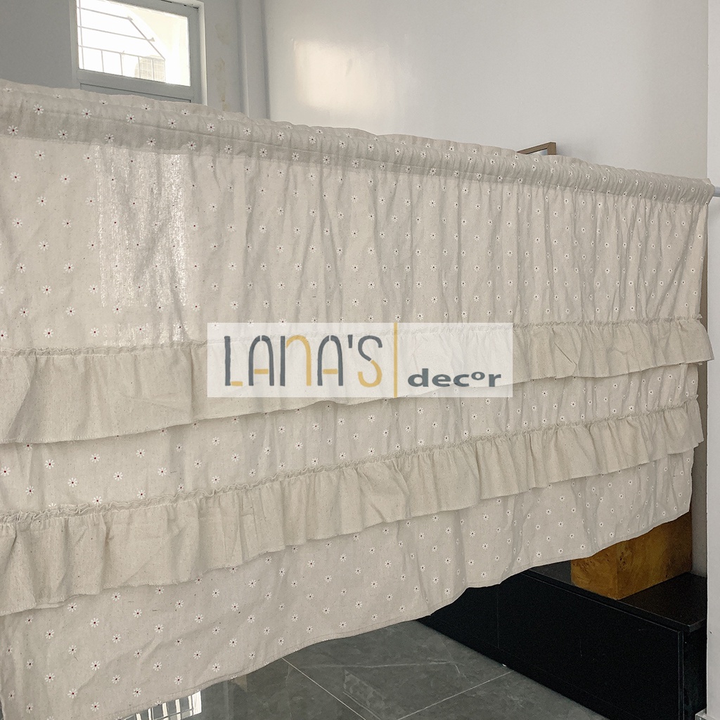 Rèm Bếp, Tủ, Rèm Cửa Sổ Bèo Nhún Vintage Trang Trí