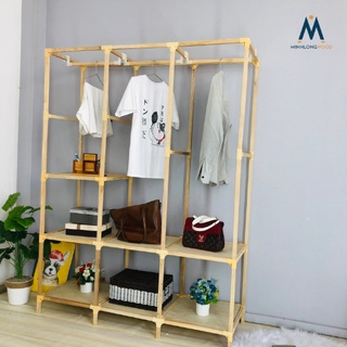 Tủ gỗ treo quần áo MinhlongwoodHN - màu gỗ tự nhiên