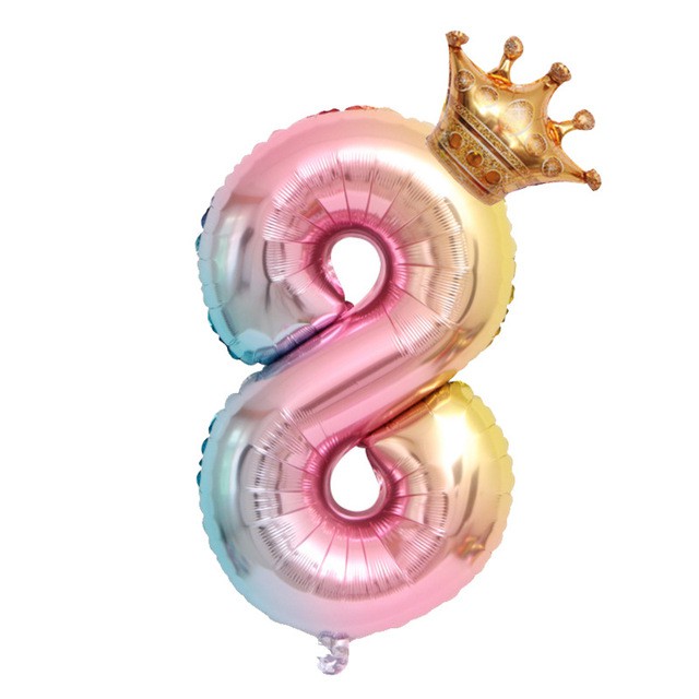 Bong Bóng Nhôm 32 inch Hình Vương Miện Dùng Trang Trí Tiệc