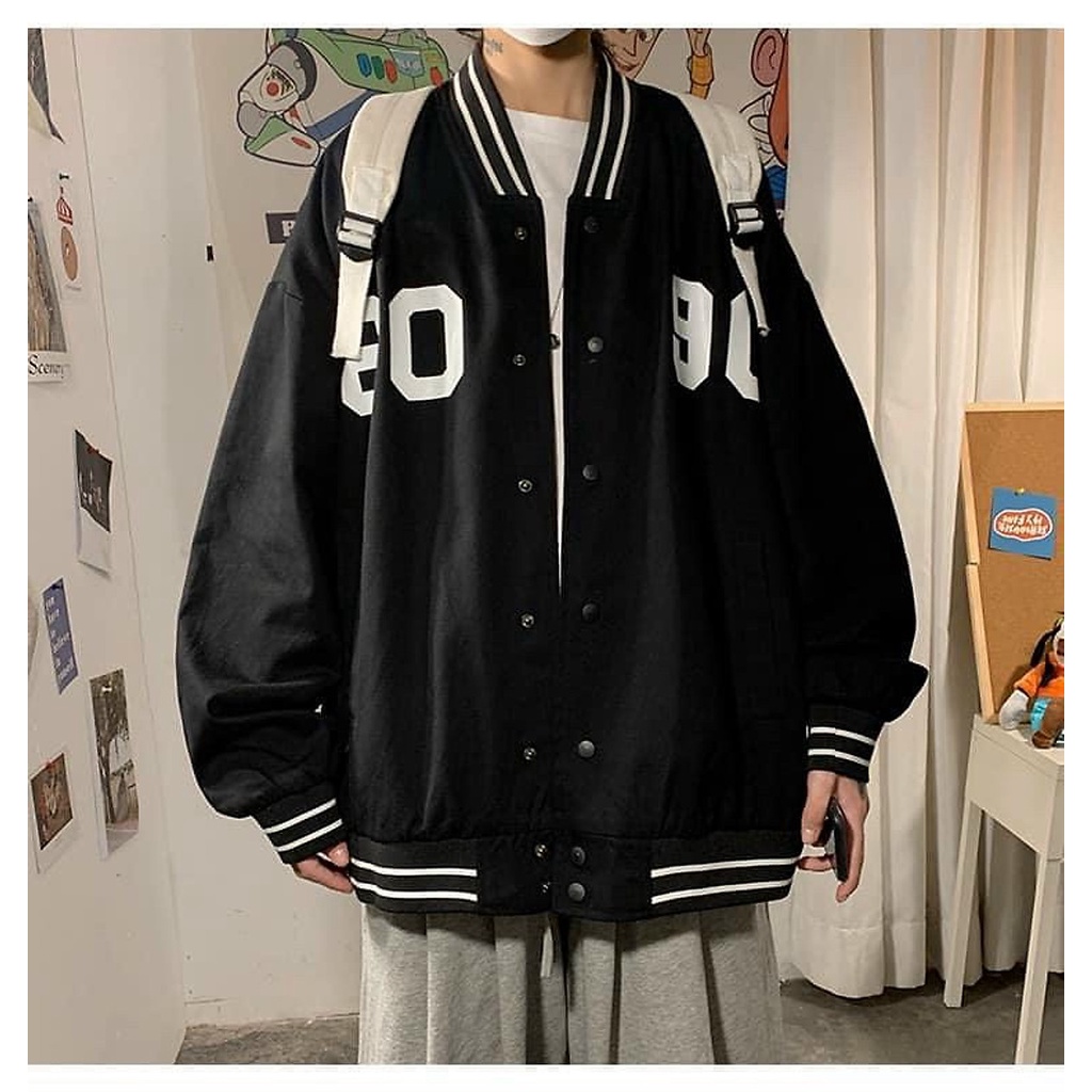 ÁO KHOÁC BOMBER NAM IN SỐ 8090 FROM RỘNG CÁ TÍNH CỰC ĐẸP THỜI TRANG NAM CAO CẤP THỜI TRANG