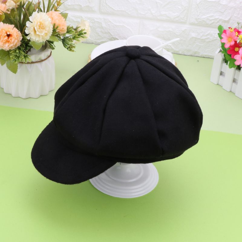 Mũ Nồi Bằng Len Phẳng Thời Trang Thu Đông Dành Cho Bé Trai Gái