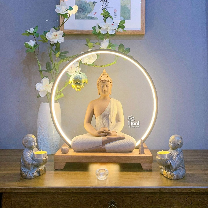 Set tượng phật thích ca trì bình decor trang trí nhà cửa - MANI DECOR
