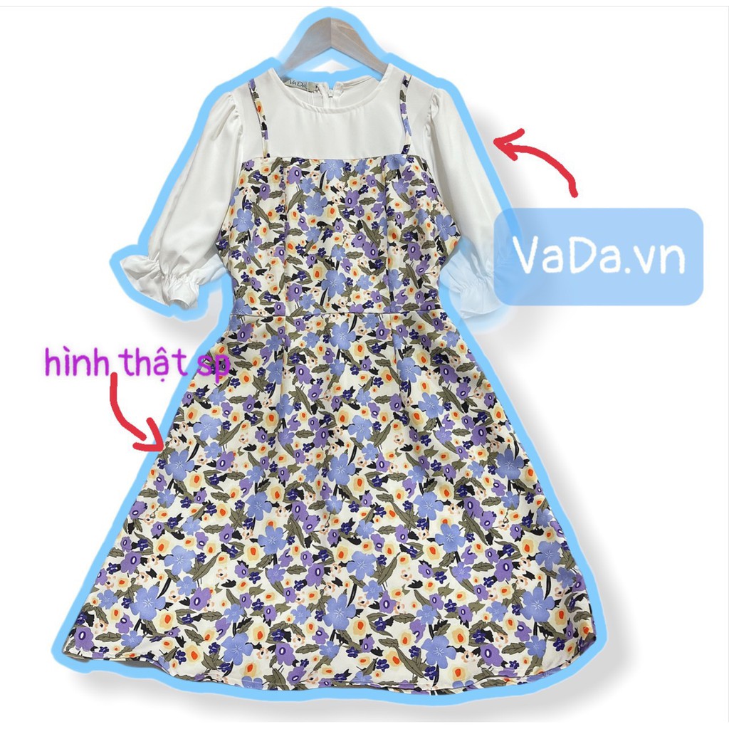 Đầm xoè giả yếm in hoa 3D đi biển, dạo phố , đi chơi  xinh xắn - Thời Trang VADA (Đ900) | BigBuy360 - bigbuy360.vn
