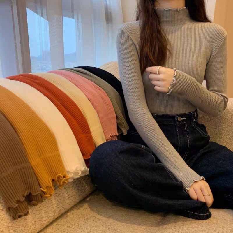 Áo Len Tăm Cổ Lọ 3 Phân