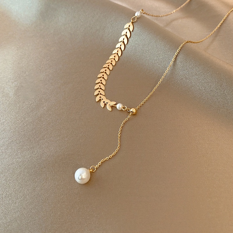 Vòng cổ Bằng Thép Titan Đính Ngọc Trai Sang Trọng Cho Nữ