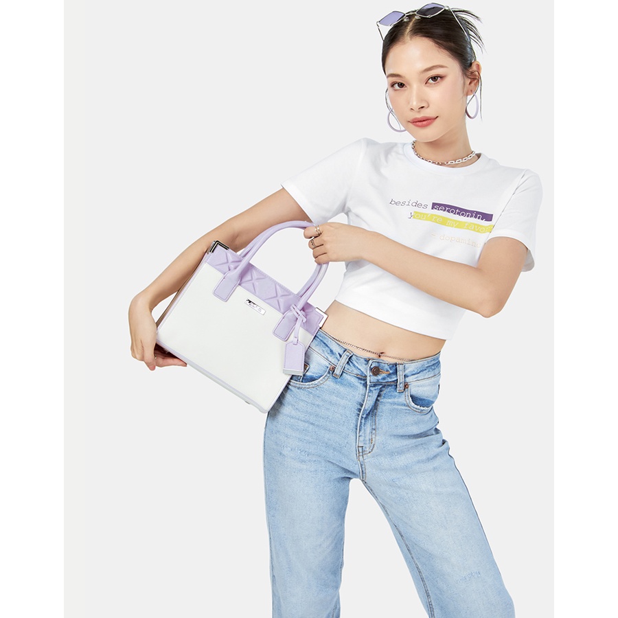 Túi Xách JUNO Trung Tote Trung Dập Nổi Hoạ Tiết TXT274