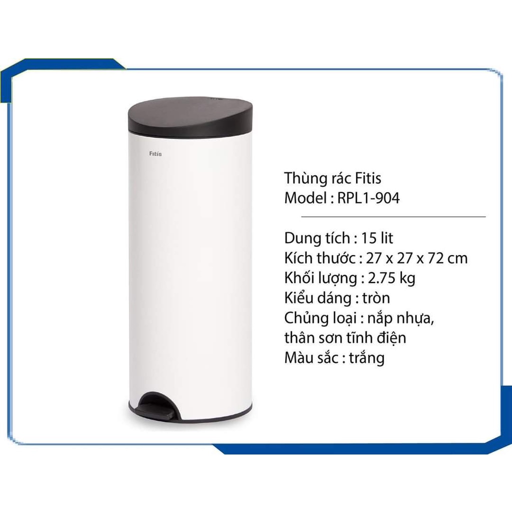 Thùng rác 15 lít INOX tròn FITIS