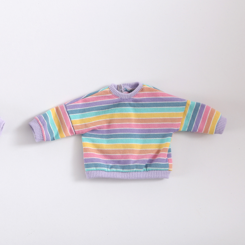 Áo sweater tay dài kẻ sọc nhiều màu dành cho búp bê